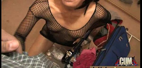  Ebony babe sucks too many white cocks 13